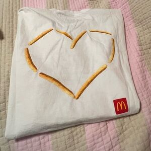 McDonald's White Tee with Fry Heart and Logo